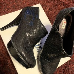New black sequin booties 9.5